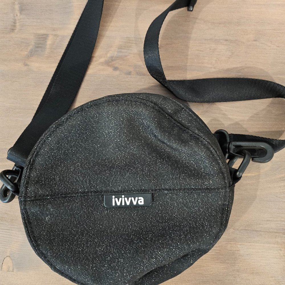 Lululemon Ivivva Crossbody Circular Bag Black Glitter